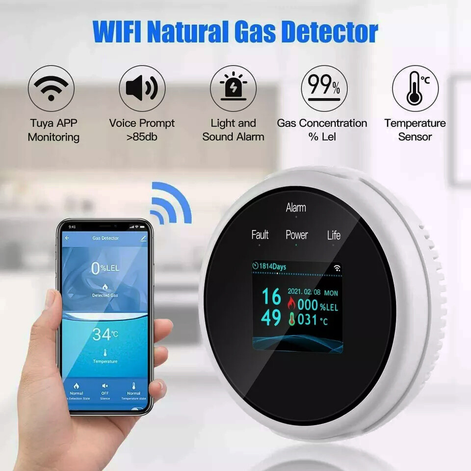 WiFi natural gas detector visual
