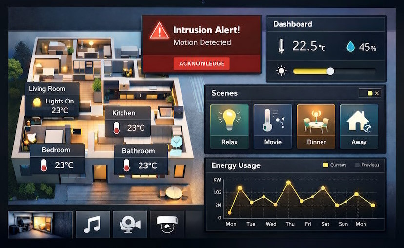 KNX smart home visualization dashboard